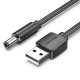 VENTION USB to DC 5.5mm Barrel Jack Power Cable 0.5M Black Tuning Fork Type (CEYBD) VENTION USB to DC 5.5mm Barrel Jack Power Cable 0.5M Black Tuning Fork Type (CEYBD)