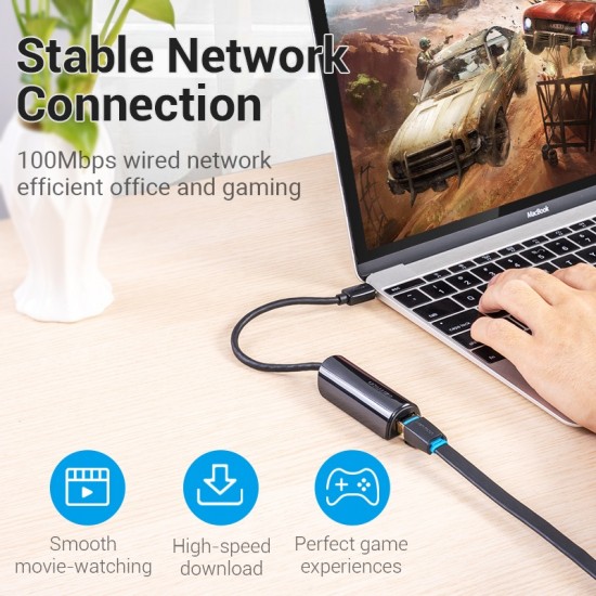 VENTION Type-C to Ethernet Adapter 0.15M Black (CFABB) VENTION Type-C to Ethernet Adapter 0.15M Black (CFABB)