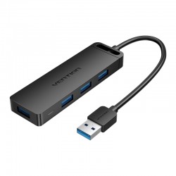 VENTION 4-Port USB 3.0 Hub with Power Supply 0.5M Black (CHLBD)