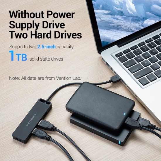 VENTION 4-Port USB 2.0 Hub with Power Supply 0.15M Black (CHMBB) VENTION 4-Port USB 2.0 Hub with Power Supply 0.15M Black (CHMBB)