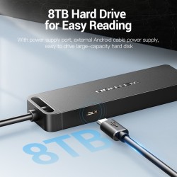 VENTION 4-Port USB 2.0 Hub with Power Supply 0.15M Black (CHMBB)