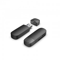 VENTION 2 in 1 USB 3.0 A Card Reader (SD+TF) Black Dual Drive Letter (CLGB0)