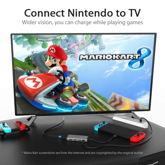 VENTION Type-C to HDMI/USB 3.0*3/PD 87W Docking Station 0.15M Gray Metal Type (CNBHB) VENTION Type-C to HDMI/USB 3.0*3/PD 87W Docking Station 0.15M Gray Metal Type (CNBHB)