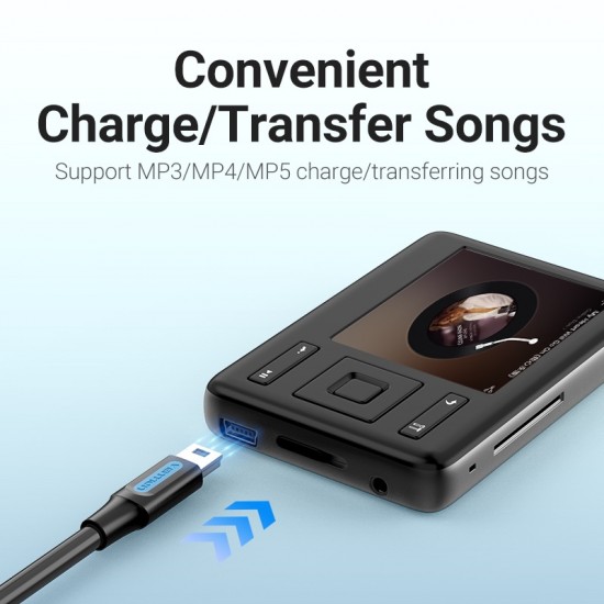 VENTION USB 2.0 A Male to Mini-B Male Cable 1M Black PVC Type (COMBF) VENTION USB 2.0 A Male to Mini-B Male Cable 1M Black PVC Type (COMBF)
