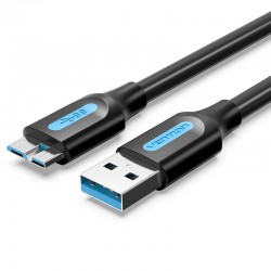 VENTION USB 3.0 A Male to Micro B Male Cable 0.25M Black PVC Type (COPBC)