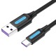 VENTION USB 2.0 A Male to Type-C Male 5A Cable 3M Black PVC Type (CORBI) VENTION USB 2.0 A Male to Type-C Male 5A Cable 3M Black PVC Type (CORBI)