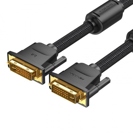VENTION Cotton Braided DVI-D (24+1) Male to Male Cable 2M Black (EAEBH) VENTION Cotton Braided DVI-D (24+1) Male to Male Cable 2M Black (EAEBH)