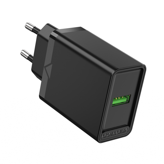 VENTION USB Wall Charger (18W) EU Black (FABB0-EU) VENTION USB Wall Charger (18W) EU Black (FABB0-EU)