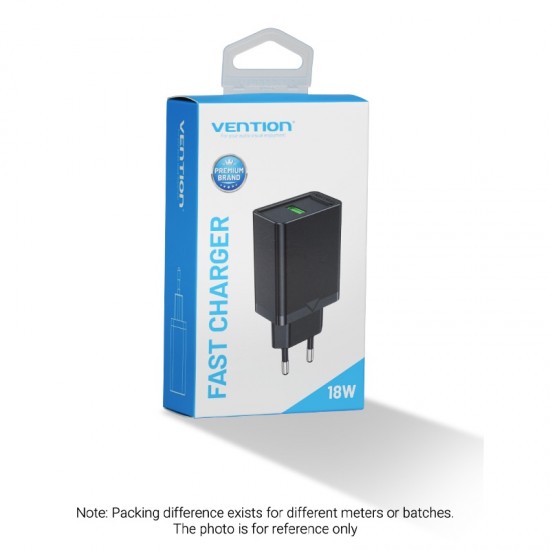 VENTION USB Wall Charger (18W) EU Black (FABB0-EU) VENTION USB Wall Charger (18W) EU Black (FABB0-EU)