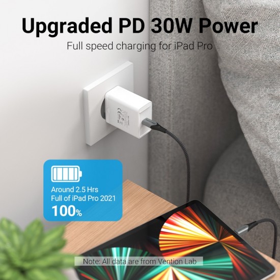 VENTION USB-C Wall Charger (30W) EU White (FAIW0-EU) VENTION USB-C Wall Charger (30W) EU White (FAIW0-EU)