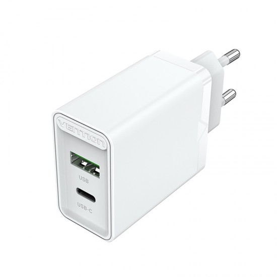 VENTION 2-Port USB (A+C) Wall Charger (18W/20W) EU White (FBBW0-EU) VENTION 2-Port USB (A+C) Wall Charger (18W/20W) EU White (FBBW0-EU)