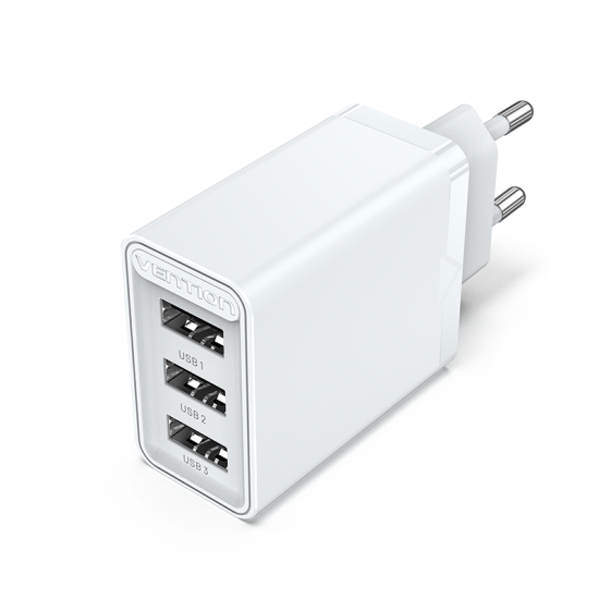 VENTION 3-Port USB (A+A+A) Wall Charger (12W/12W/12W) EU White (FEAW0-EU) VENTION 3-Port USB (A+A+A) Wall Charger (12W/12W/12W) EU White (FEAW0-EU)