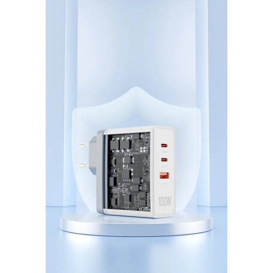 VENTION 3-Port USB (C+C+A) GaN Charger (100W/100W/30W) EU White (FEGW0-EU) VENTION 3-Port USB (C+C+A) GaN Charger (100W/100W/30W) EU White (FEGW0-EU)