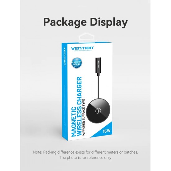 VENTION Magnetic Wireless Charger 15W Ultra-Thin 0.05M Black Mirrored Surface Type (FGABAG) VENTION Magnetic Wireless Charger 15W Ultra-Thin 0.05M Black Mirrored Surface Type (FGABAG)