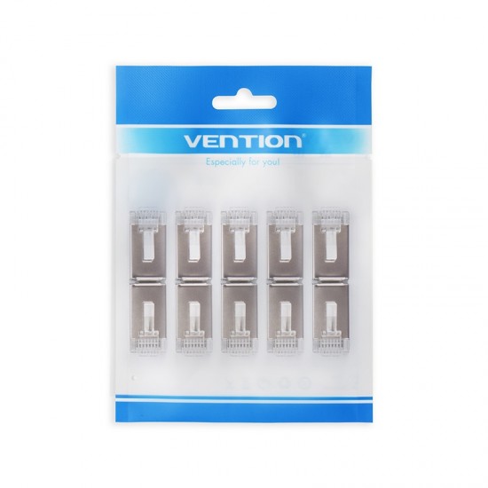 VENTION Cat.6 FTP RJ45 Modular Plug Transparent Metal Type 10-Pack (IDCR0-10) VENTION Cat.6 FTP RJ45 Modular Plug Transparent Metal Type 10-Pack (IDCR0-10)