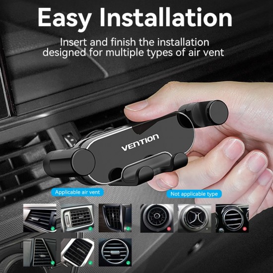 VENTION Auto-Clamping Car Phone Mount With Duckbill Clip Gray Crossbar Type (KCEH0)