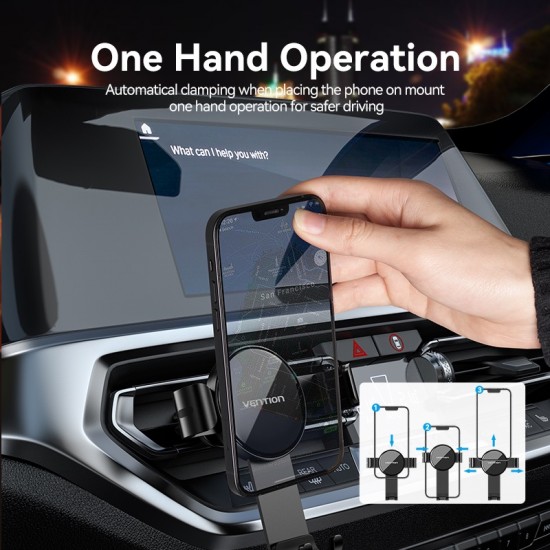 VENTION Auto-Clamping Car Phone Mount with Duckbill Clip Black Disc Type (KCGB0) VENTION Auto-Clamping Car Phone Mount with Duckbill Clip Black Disc Type (KCGB0)