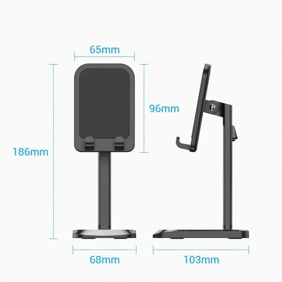 VENTION Height Adjustable Desktop Smartphone Stand Black Aluminum Alloy Type (KCQB0) VENTION Height Adjustable Desktop Smartphone Stand Black Aluminum Alloy Type (KCQB0)