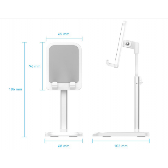 VENTION Height Adjustable Desktop Smartphone Stand White Aluminum Alloy Type (KCQW0) VENTION Height Adjustable Desktop Smartphone Stand White Aluminum Alloy Type (KCQW0)