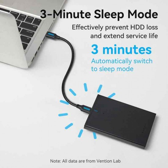 VENTION 2.5" Hard Drive Enclosure SATA III, USB3.0 Black (KPAB0)
