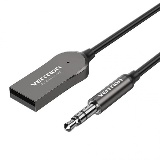 VENTION USB Car Bluetooth 5.0 Audio Receiver With Coiled Cable 1.5M Gray Zinc Alloy Type (NAGHG) VENTION USB Car Bluetooth 5.0 Audio Receiver With Coiled Cable 1.5M Gray Zinc Alloy Type (NAGHG)