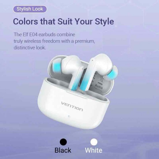 VENTION True Wireless ENC Bluetooth Earbuds Elf E04 Black (NBIB0) VENTION True Wireless ENC Bluetooth Earbuds Elf E04 Black (NBIB0)