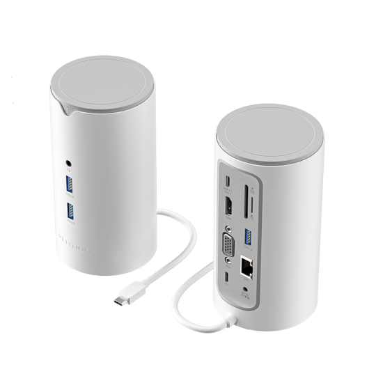 VENTION Type-C to HDMI/VGA/USB 3.1 Gen 1-C/USB 3.0x3/RJ45/SD/TF/TRRS 3.5mm/PD 100W/DC 10W Docking Station White Vertical Type (TPHWC-EU) VENTION Type-C to HDMI/VGA/USB 3.1 Gen 1-C/USB 3.0x3/RJ45/SD/TF/TRRS 3.5mm/PD 100W/DC 10W Docking Station White Vertical Type (TPHWC-EU)