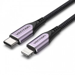 VENTION Nylon Braided Type-C to Lightning 3A Cable 1M Purple Aluminum Alloy Type MFi-Certified (TACVF)