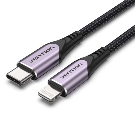 VENTION Nylon Braided Type-C to Lightning 3A Cable 1M Purple Aluminum Alloy Type MFi-Certified (TACVF) VENTION Nylon Braided Type-C to Lightning 3A Cable 1M Purple Aluminum Alloy Type MFi-Certified (TACVF)