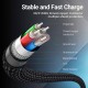 VENTION Nylon Braided Type-C to Type-C 3A/PD 60W Cable 1M Gray Aluminum Alloy Type (TADHF) VENTION Nylon Braided Type-C to Type-C 3A/PD 60W Cable 1M Gray Aluminum Alloy Type (TADHF)