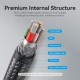 VENTION Nylon Braided Type-C to Type-C 3A Cable 2M Black LED Type (TAUBH) VENTION Nylon Braided Type-C to Type-C 3A Cable 2M Black LED Type (TAUBH)