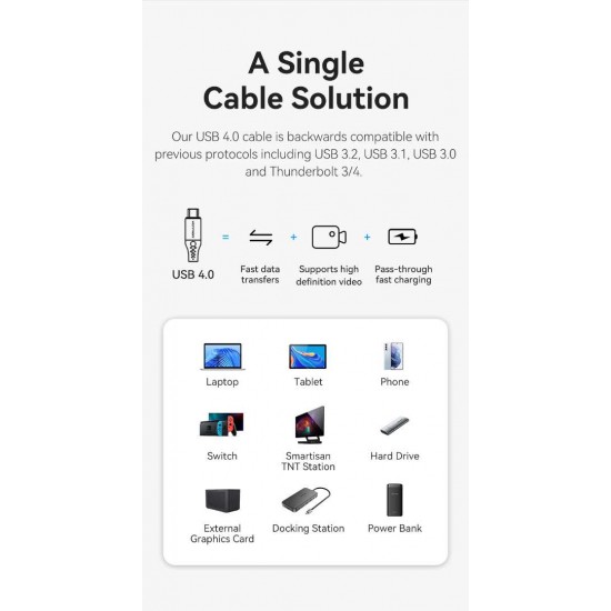 VENTION Cotton Braided USB 4.0 Type-C to Type-C 5A Cable 1M Gray Aluminum Alloy Type (TAVHF) VENTION Cotton Braided USB 4.0 Type-C to Type-C 5A Cable 1M Gray Aluminum Alloy Type (TAVHF)