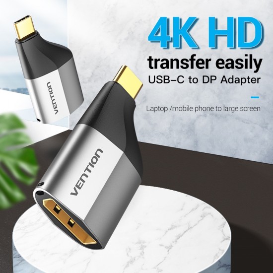 VENTION Type-C to DisplayPort Adapter Gray Metal Type (TCCH0) VENTION Type-C to DisplayPort Adapter Gray Metal Type (TCCH0)