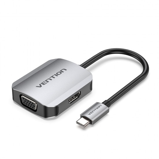 VENTION Type-C to HDMI/VGA Converter 0.15M Gray Aluminum Alloy Type (TDIHB) VENTION Type-C to HDMI/VGA Converter 0.15M Gray Aluminum Alloy Type (TDIHB)