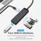 VENTION Type-C to 4-Port USB 3.0 Hub with Power Supply Black 0.15M ABS Type (TGKBB) VENTION Type-C to 4-Port USB 3.0 Hub with Power Supply Black 0.15M ABS Type (TGKBB)