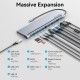 VENTION Type-C to DisplayPort/HDMI/VGA/USB-C Gen 1/USB 3.0x2/USB 2.0/RJ45/SD/TF/TRRS 3.5mm/PD 100W Docking Station 0.25M Gray Metal Type (THSHC) VENTION Type-C to DisplayPort/HDMI/VGA/USB-C Gen 1/USB 3.0x2/USB 2.0/RJ45/SD/TF/TRRS 3.5mm/PD 100W Docking Station 0.25M Gray Metal Type (THSHC)