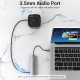 VENTION Type-C to HDMI/USB 3.0*3/RJ45/SD/TF/TRRS 3.5mm/PD 100W Docking Station 0.15M Gray Aluminum Alloy Type (TOLHB)