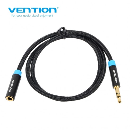 VENTION Cotton Braided 3.5mm Audio Extension Cable 3M Black Metal Type (VAB-B06-B300-M) VENTION Cotton Braided 3.5mm Audio Extension Cable 3M Black Metal Type (VAB-B06-B300-M)