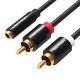 VENTION 3.5mm Female to 2RCA Male Audio Cable 2M Black Metal Type (VAB-R01-B200) VENTION 3.5mm Female to 2RCA Male Audio Cable 2M Black Metal Type (VAB-R01-B200)