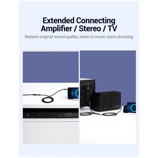 VENTION 3.5mm Female to 2RCA Male Audio Cable 2M Black Metal Type (VAB-R01-B200) VENTION 3.5mm Female to 2RCA Male Audio Cable 2M Black Metal Type (VAB-R01-B200)