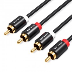VENTION 2RCA Male to Male Audio Cable 2M Black Metal Type (VAB-R06-B200)