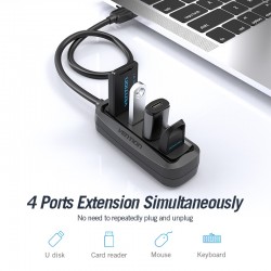 VENTION 4-Ports USB 2.0 Hub 0.15M Black (VAS-J43-B015)