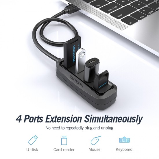 VENTION 4-Ports USB 2.0 Hub 0.15M Black (VAS-J43-B015) VENTION 4-Ports USB 2.0 Hub 0.15M Black (VAS-J43-B015)