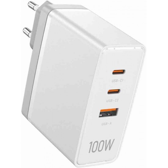 VENTION 3-Port USB (C+C+A) GaN Charger (100W/100W/30W) EU White (FEGW0-EU) VENTION 3-Port USB (C+C+A) GaN Charger (100W/100W/30W) EU White (FEGW0-EU)
