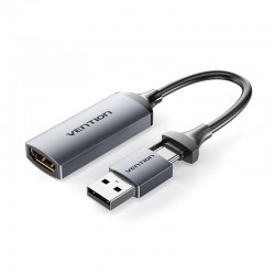 VENTION External Video Capture Card HDMI to Type-C/USB-A 0.1M Gray (ACWHA)