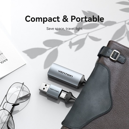 VENTION External Video Capture Card HDMI to Type-C/USB-A 0.1M Gray (ACWHA)