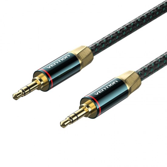 VENTION Cotton Braided 3.5mm TRS Male to Male Audio Cable 1M Green Copper Type (BAYGF)