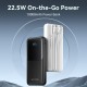 VENTION 10.000mAh Power Bank (Micro-USB + USB-C + USB-A + USB-A) with Built-In Type-C and Lightning Cables 22.5W Black Led Display Type (FHOB0)