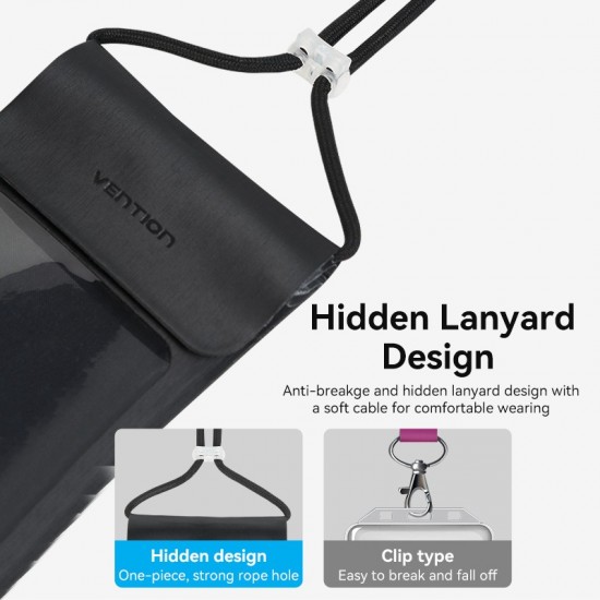 VENTION Waterproof Phone Pouch up to 5'' Black (KQCB0)