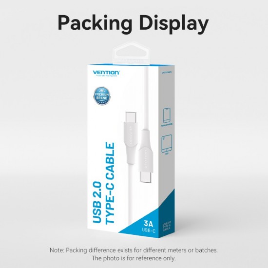VENTION USB 2.0 Type-C to Type-C 3A Cable 1.5M White (TAXWG)